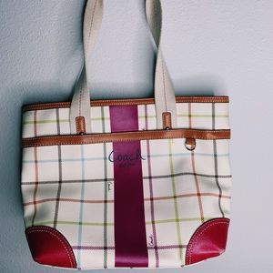 Vintage plaid coach purse